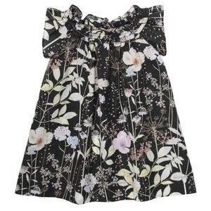 BONPOINT GOLDINA DRESS FLEURS NOIR - GOLDINA DRESS BLACK LIBERTY PRINT 8 Girls
